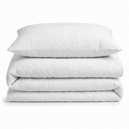 Velosso Savannah Velvet Embossed Leaf Pattern Duvet Cover and Pillowcase Set