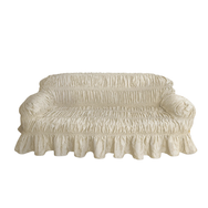Home Republic Pleated Jacquard Stretch Fitted Sofa Cover