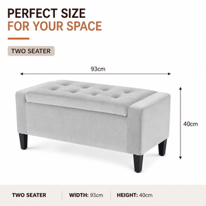 Home Republic Luna Velvet Storage Seat