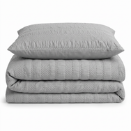 Velosso Saville Embossed Geometric Pattern Duvet Cover and Pillowcase Set