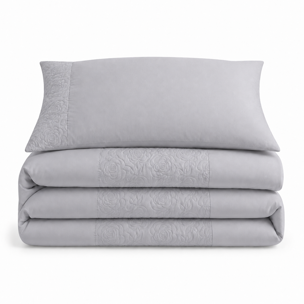 Velosso Quilted Floral Duvet Cover & Pillowcase Set