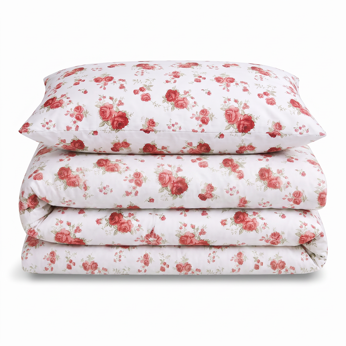 Florelle Delicate Floral Printed Duvet Cover and Pillowcase Set