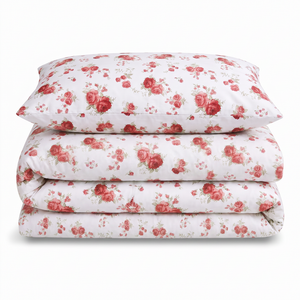 Florelle Delicate Floral Printed Duvet Cover and Pillowcase Set