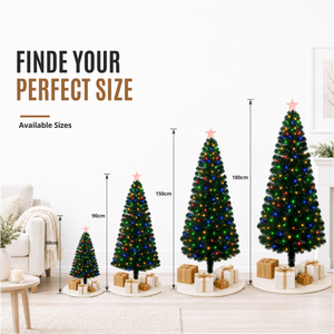 Home Republic Christmas Tree With Multi Colour Fibre Optic Lights