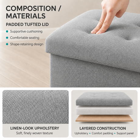 Home Republic Foldable Linen Storage Ottoman