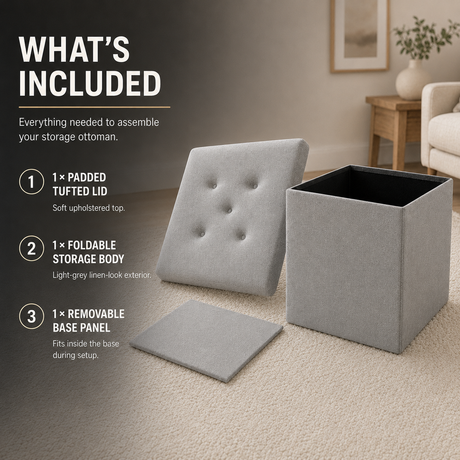 Home Republic Foldable Linen Storage Ottoman