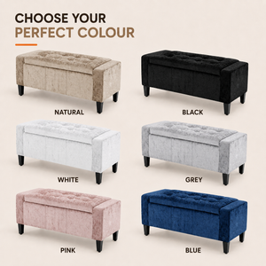 Home Republic Bijou Crushed Velvet Storage Seat