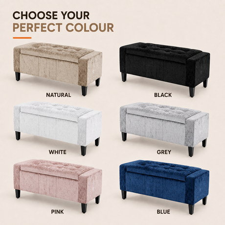 Home Republic Bijou Crushed Velvet Storage Seat