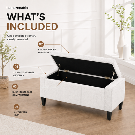Home Republic Bijou Crushed Velvet Storage Seat