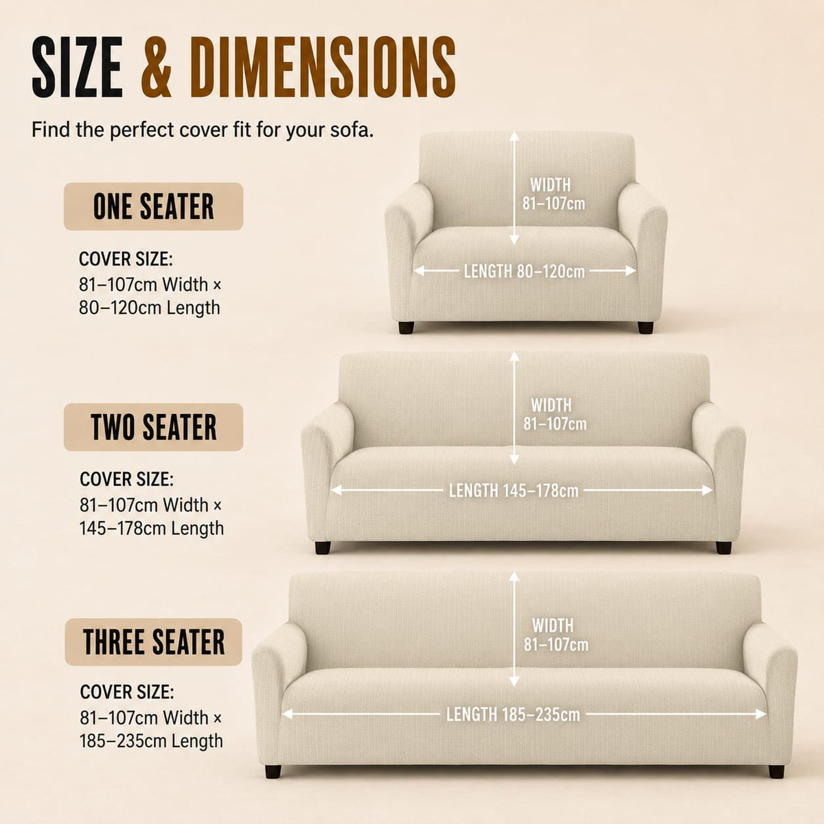 Home Republic Denver Stretch Fitted Sofa Cover