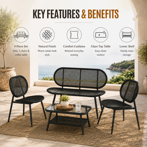 Home Republic Capri 4 Piece Garden Sofa And Tabe Set