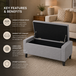 Home Republic Keswick Linen Storage Seat