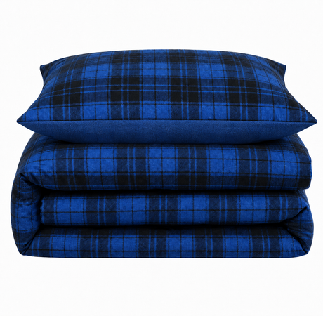 Velosso Check Teddy Duvet Cover & Pillowcase Set
