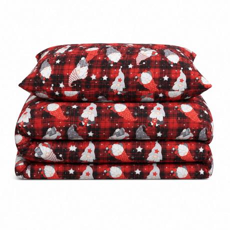 Velosso Gonks Check Flannel Duvet Cover & Pillowcase Set