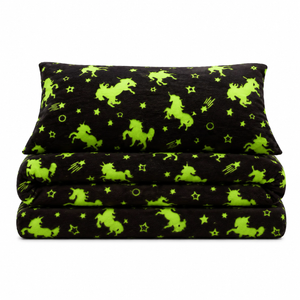 Velosso Glow In The Dark Cosy Unicorn Duvet Cover & Pillowcase Set