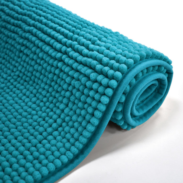 Luxury Non-Slip Soft Jade Bath Mat Shaggy Noodle Super Absorbent Microfiber Bathroom Mat