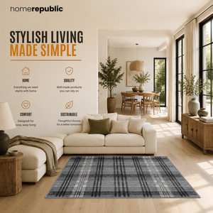 Home Republic Tartan Check Rug Low Pile