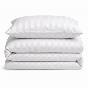 Velosso Oslo Luxury Velvet Stripe Duvet Cover and Pillowcase Set