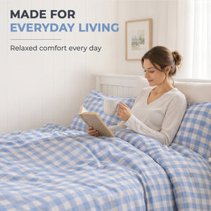 Sweet Dreams Wyndham Gingham Check Duvet Cover and Pillowcase Set