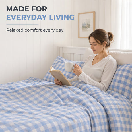 Sweet Dreams Wyndham Gingham Check Duvet Cover and Pillowcase Set