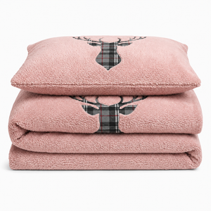 Velosso Stag Head Teddy Duvet Cover & Pillowcase Set