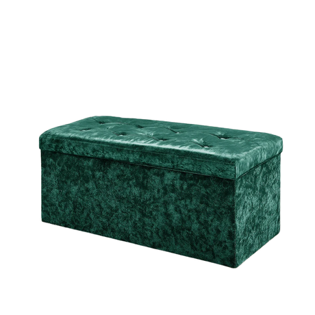 Home Republic Foldable Crushed Velvet Storage Ottoman
