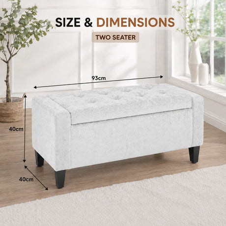 Home Republic Bijou Crushed Velvet Storage Seat