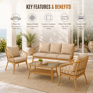 Home Republic Florence 4 Piece Garden Sofa And Table Set