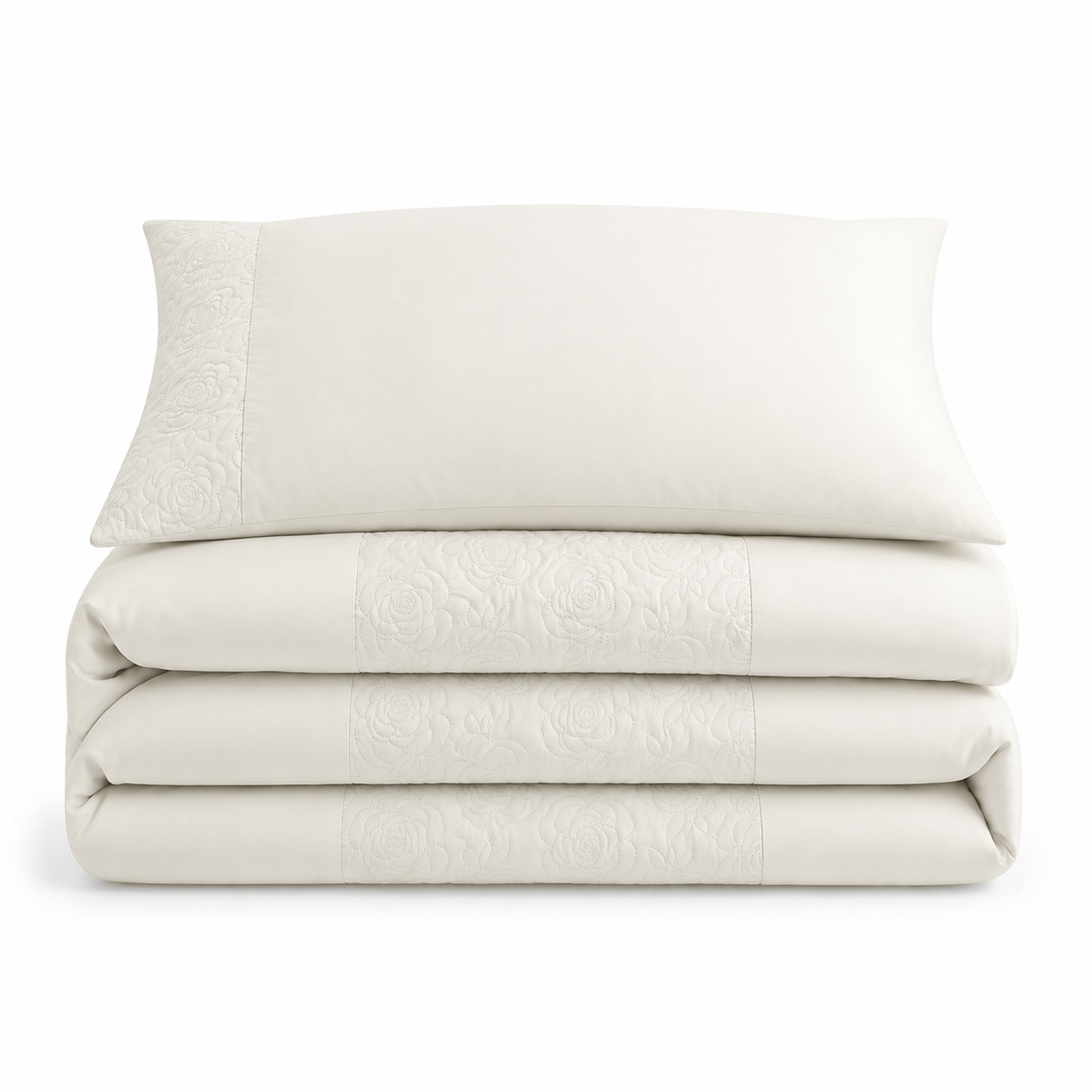Velosso Quilted Floral Duvet Cover & Pillowcase Set