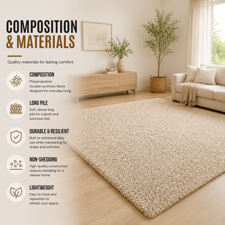 Home Republic Alaska Sponge Back Foldable Rug Long Pile