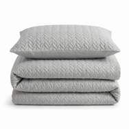 Velosso Kinsley Embossed Pattern Duvet Cover and Pillowcase Set