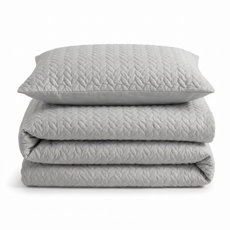 Velosso Kinsley Embossed Pattern Duvet Cover and Pillowcase Set