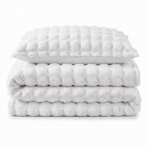 Sweet Dreams Bubble Faux Rabbit Fur Duvet Cover and Pillowcase Set