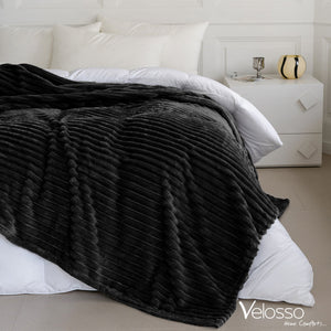 Velosso Super Soft Chunky Cord Blanket Throw