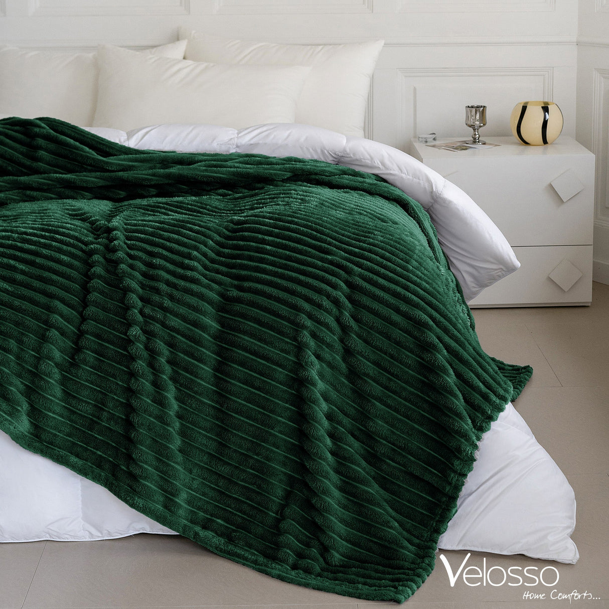 Velosso Super Soft Chunky Cord Blanket Throw
