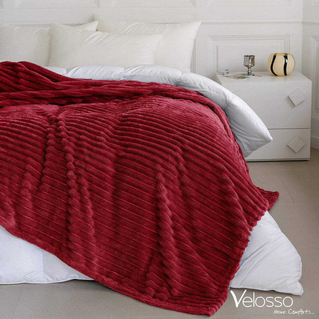 Velosso Super Soft Chunky Cord Blanket Throw