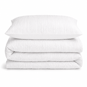 Velosso Calais Crinkle Duvet Cover & Pillowcase Set