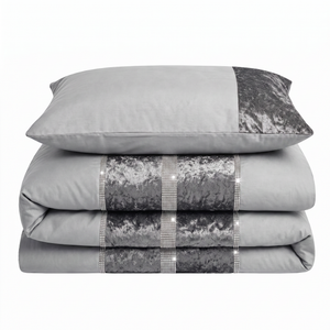 Intimates Topaz Crushed Velvet Duvet Cover & Pillowcase Set