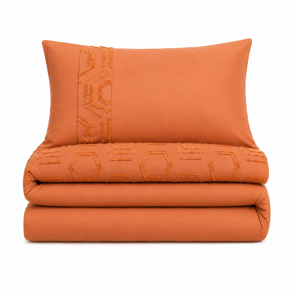 Velosso Hex Tuft Duvet Cover & Pillowcase Set