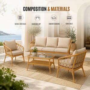 Home Republic Florence 4 Piece Garden Sofa And Table Set