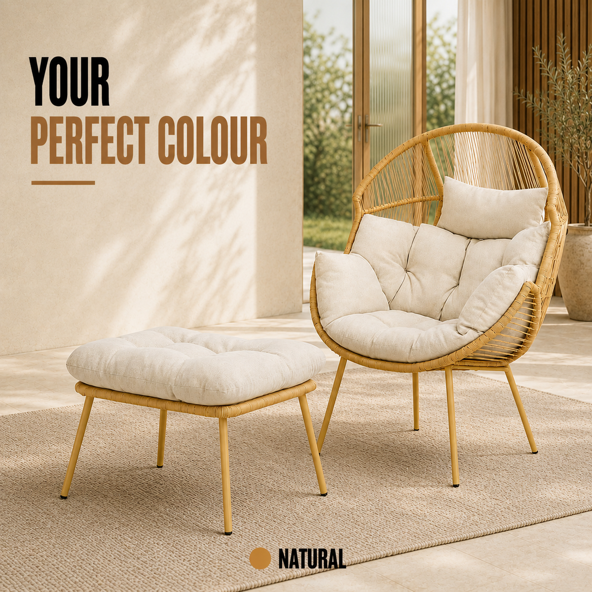 Home Republic Monaco Chair And Stool Set