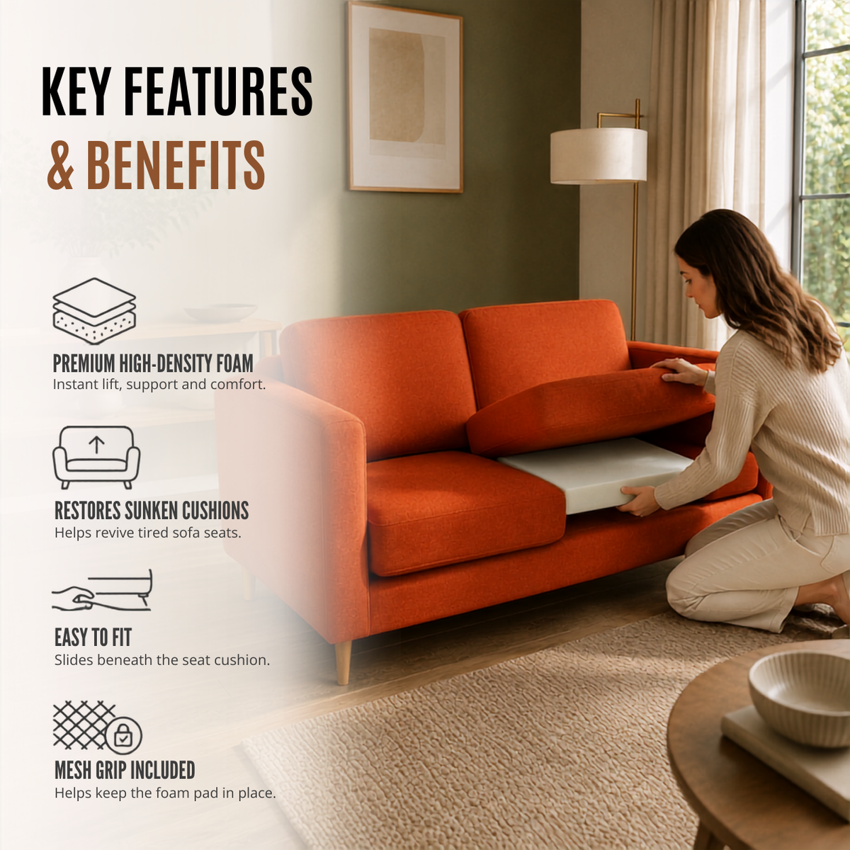 Home Republic Sofa Foam Rejuvenator Pad