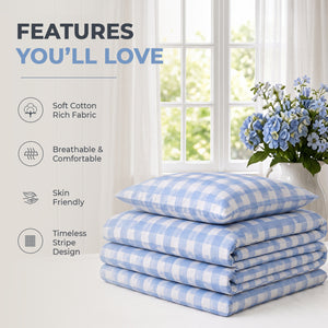 Sweet Dreams Wyndham Gingham Check Duvet Cover and Pillowcase Set