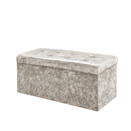 Home Republic Foldable Crushed Velvet Storage Ottoman