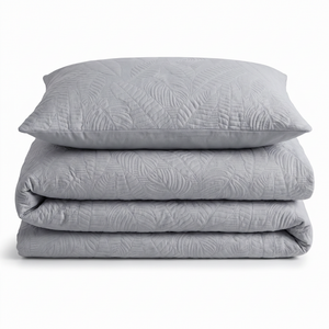 Velosso Savannah Velvet Embossed Leaf Pattern Duvet Cover and Pillowcase Set