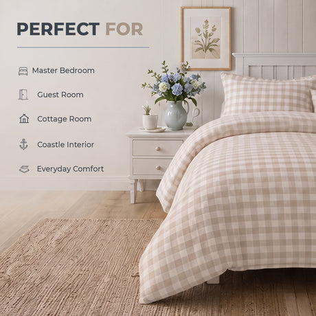 Sweet Dreams Wyndham Gingham Check Duvet Cover and Pillowcase Set