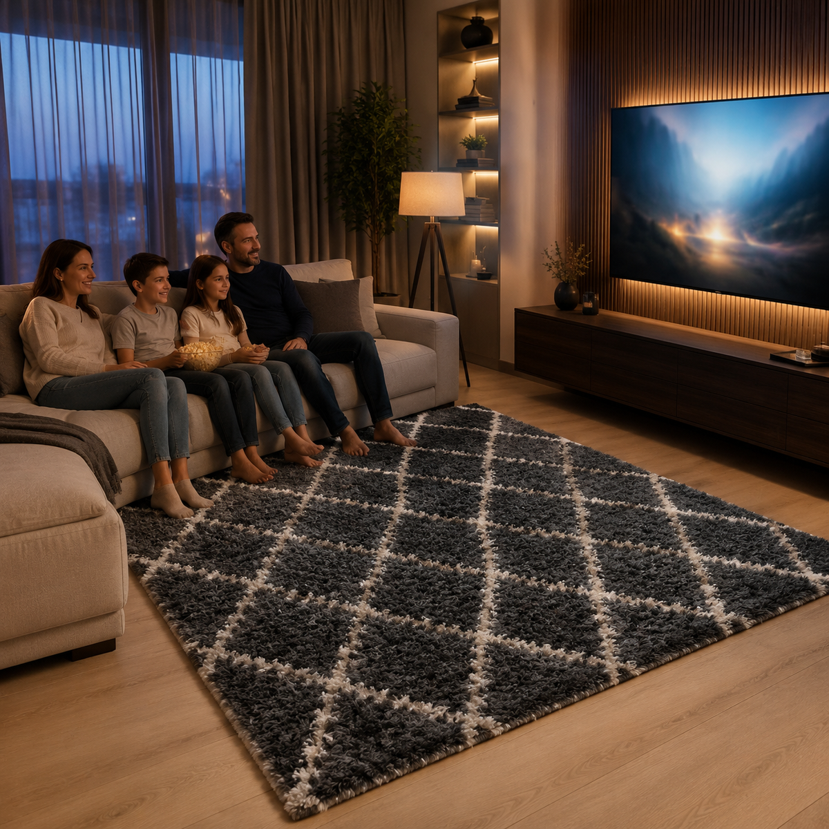 Home Republic Linhas Fluffy Rug Long Pile
