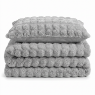 Sweet Dreams Bubble Faux Rabbit Fur Duvet Cover and Pillowcase Set