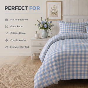Sweet Dreams Wyndham Gingham Check Duvet Cover and Pillowcase Set