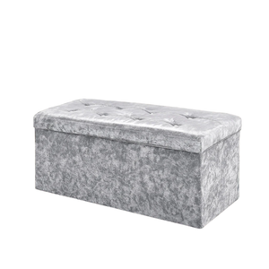 Home Republic Foldable Crushed Velvet Storage Ottoman
